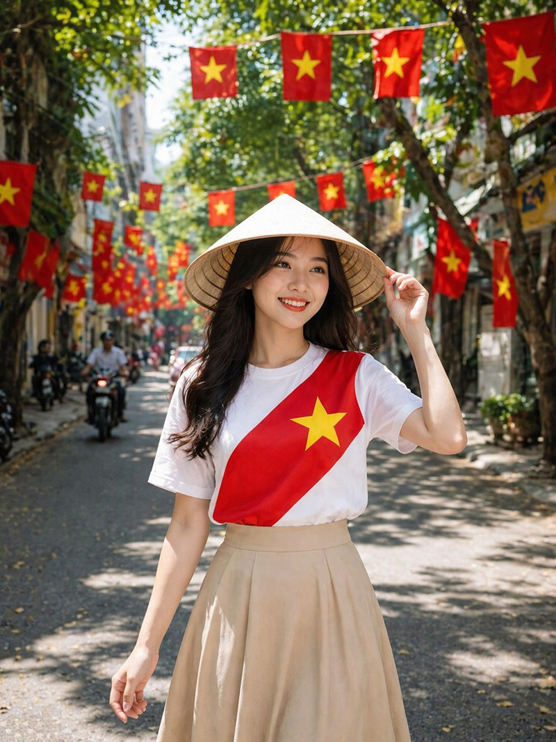 Áo Thun Yêu Nước Việt Nam Phối Cờ Đỏ Sao Vàng Cá Tính